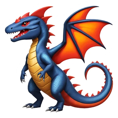 Salandit-Salamence-Garchomp-Fakémon-hybrid-creature (full body)  sticker
