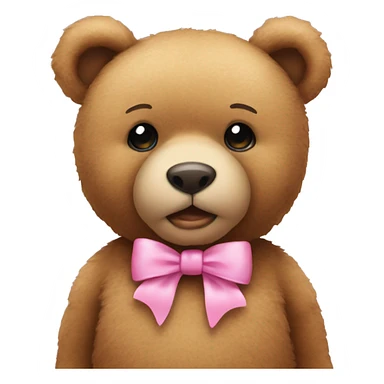 teddy bear wearing a pink bow sticker
