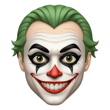 man with black and white joker makeup sticker