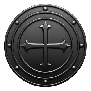 Minimal emoji, gothic metal coin made of black steel, engraved word FORTUNA at the center, ancient industrial aesthetic, worn metal texture, no glow, no neon, flat emoji design, centered, transparent background sticker