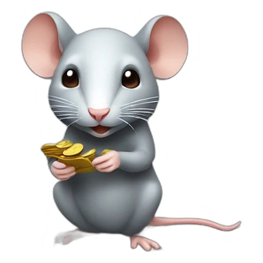 rat collecting money sticker