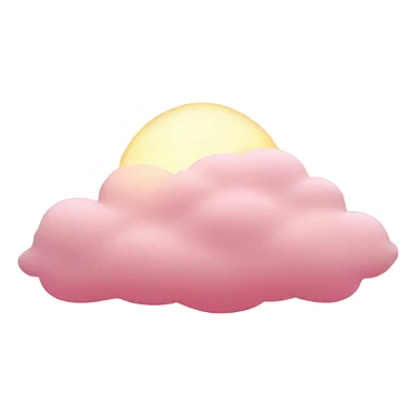 Pink sun behind detailed cloud sticker