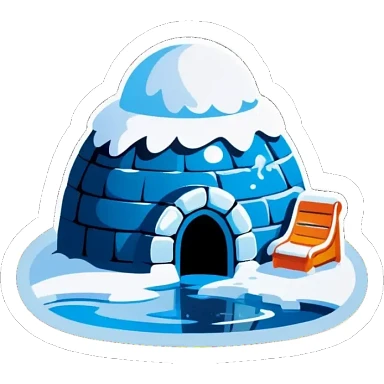 Ice Iglo Hotel mit Rutsche sticker