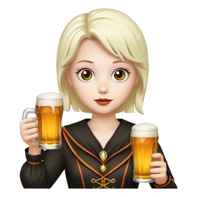 Halloween with beer sticker