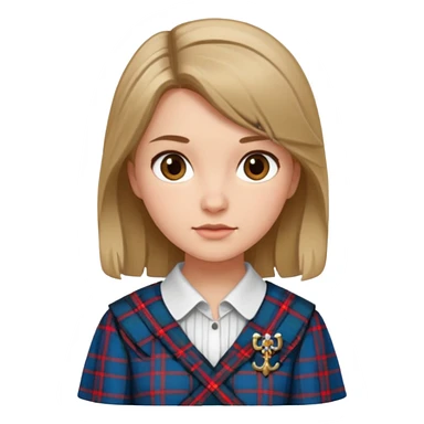 female with scottish attire and dark blonde hair sticker