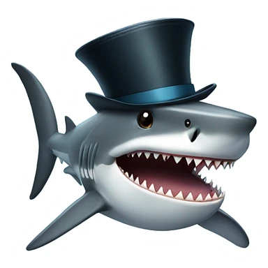 shark with tophat sticker