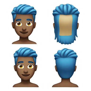 Guy with blue hair with low taper fade sticker