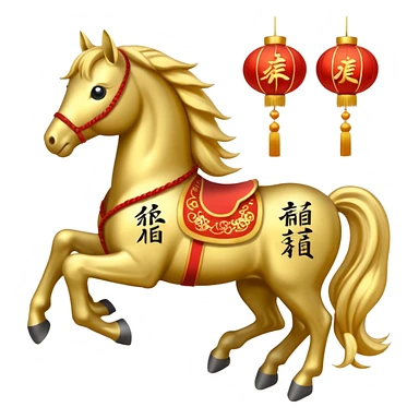 Chinese new year 马，加新年字眼 2026 新年快乐 sticker