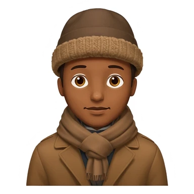 man with brown winter clothes sticker