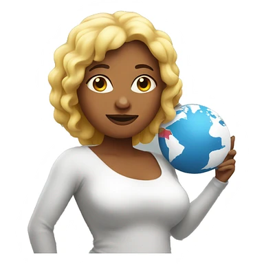 woman with a huge round body shaped like a globe  sticker