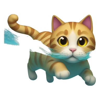 Cat swimming in the island  sticker