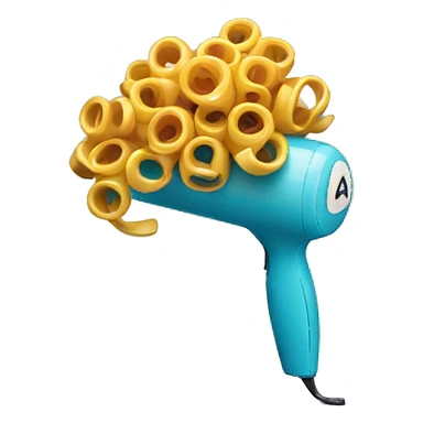 a plastic curler for hair on desk sticker