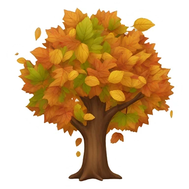 autumn tree with leaves falling  sticker