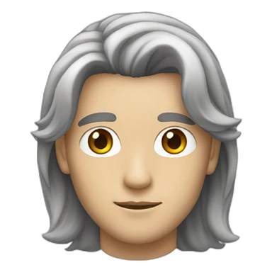 white male, 25 years old, with a long hairstyle and dark hair sticker