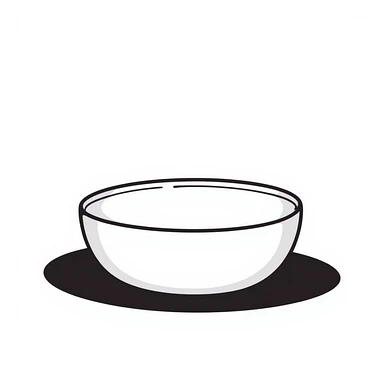 empty dish, cartoon style, clean lines sticker