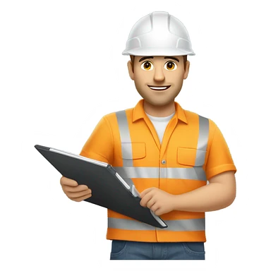 Caucasian Engineer standing  sticker