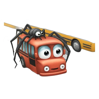 Spider driving a bus  sticker
