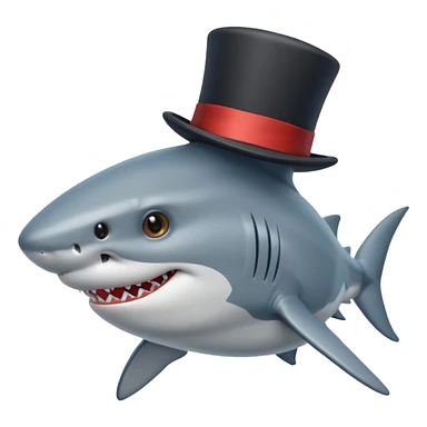 Shark with a top hat sticker