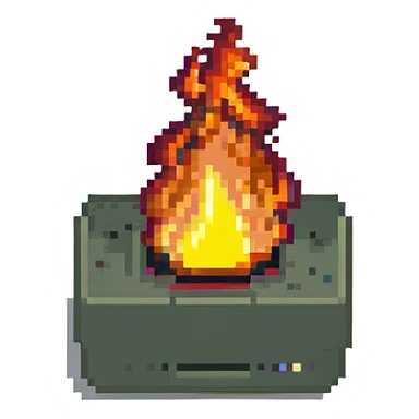 Computer on fire sticker