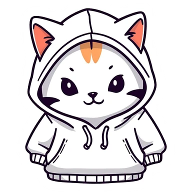 Cat wearing hoddie  sticker