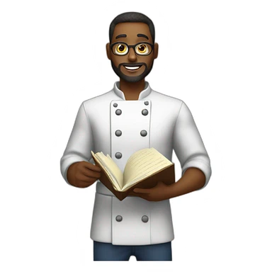 Gordan Ramey holding recipe book  sticker