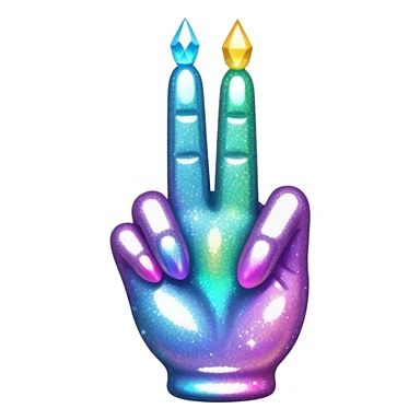 Sparkly middle finger sticker