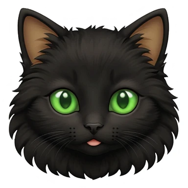A photo-realistic digital illustration of a black kitten sticker