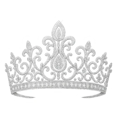 white sparkling tiara, no background sticker