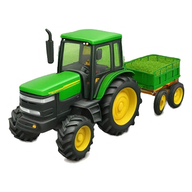 Tractor verde con si carro sticker