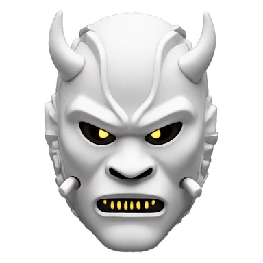 White oni mask with a cyberpunk white led twist. Make the eyes more white and the mouth less intimidating sticker