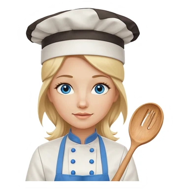 Long Blonde hair blue eyed female chef sticker