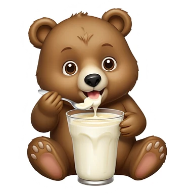 Bear eat yogourt  sticker