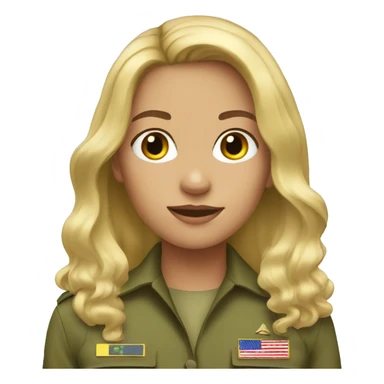 A girl in the army long hair blonde sticker