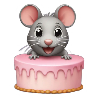 Rat on a cake sticker