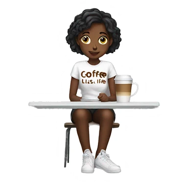 Girl Student with a tshirt Saying Coffee is life  sticker
