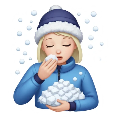 Nose smelling pile of snow sticker