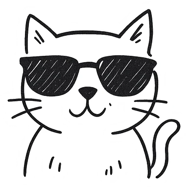 a cat wearing sunglasses sticker