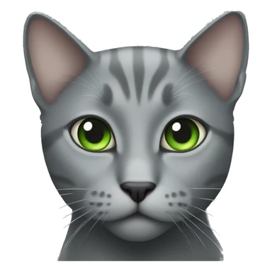 grey cat green eyes  sticker