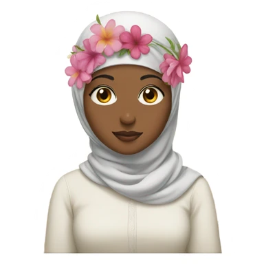 Hijabi with flower on her head sticker
