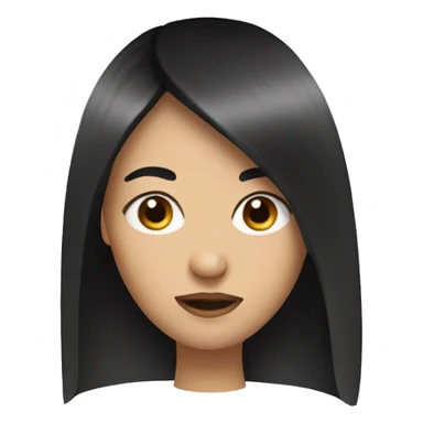 Emoji with black hair bangs sticker