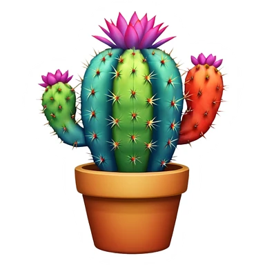 Rainbow cactus sticker