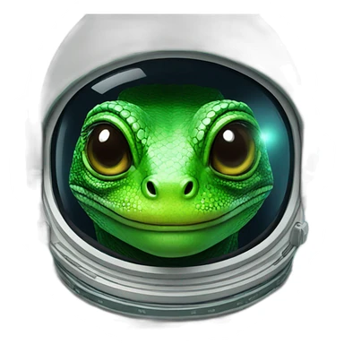 green lizard astronaut sticker