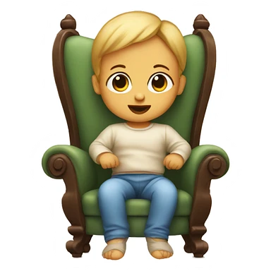 Baby sitting on a throne.  sticker