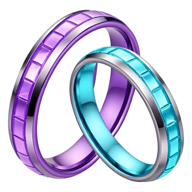 glitter purple and cian marry ring sticker