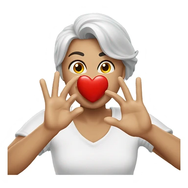 Heart blowing kisses sticker