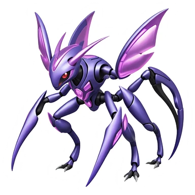 Shiny Futuristic Genesect-Miraidon-Lunala-Fakémon-hybrid-creature (full body)  sticker
