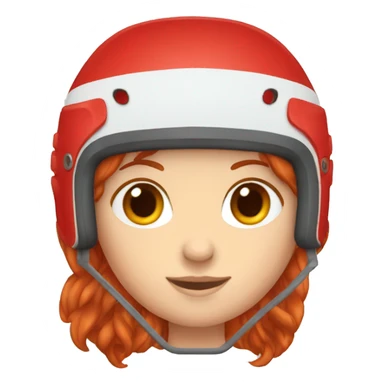 red hair Girl ice hockey helmet  sticker