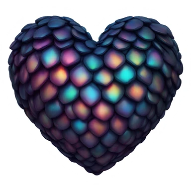 dark warm iridescent SCALE heart sticker