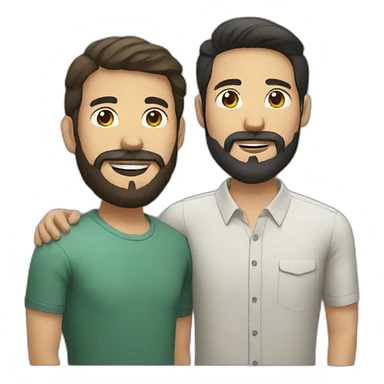 colombian with a beard and vietnamese gay couple sticker