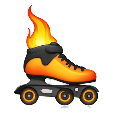 Rollerblade in line with wheels on fire sticker